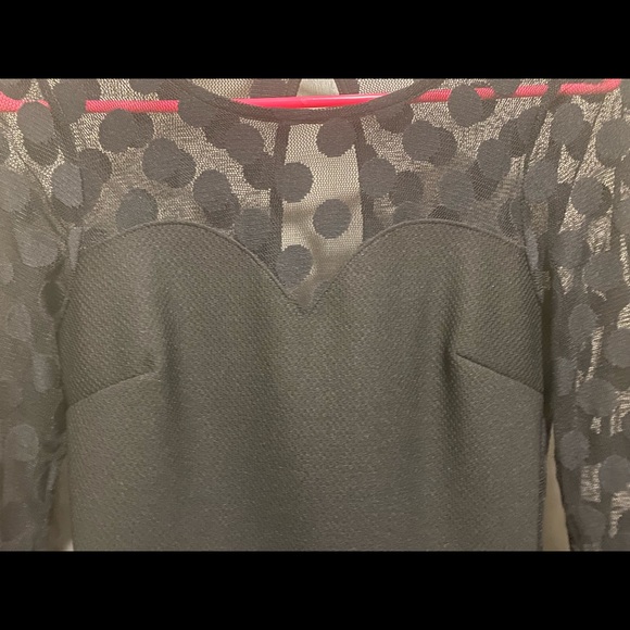 Lulus-Black Dainty Dots dress/long sleeve’s. Size Small! In great condition! - Picture 3 of 4